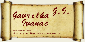 Gavrilka Ivanac vizit kartica